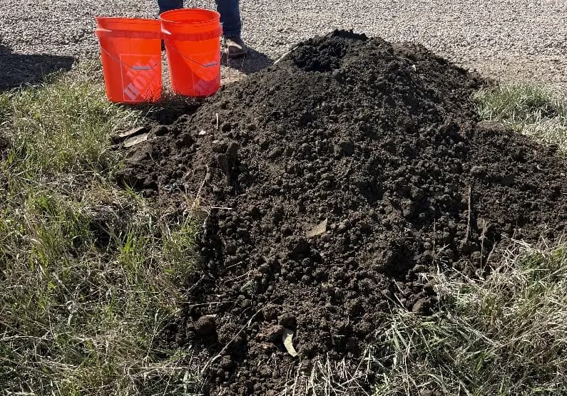 Brine-contaminated material collected by hand at the Helling dumping site.